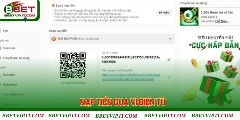 Nạp tiền Bbet qua ví điện tử siêu nhanh gọn và an toàn